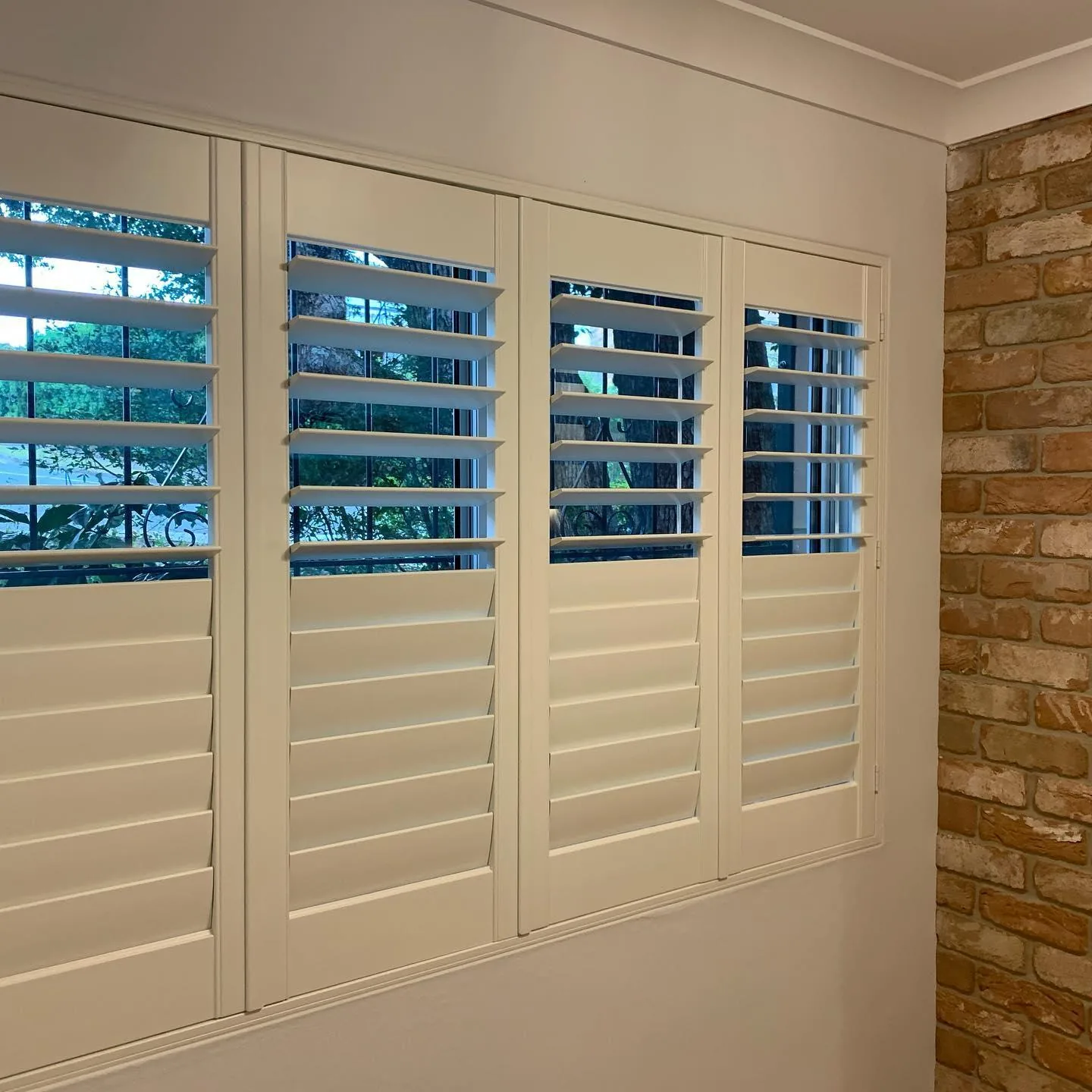 Shutters fitted across windows in a Brisbane interior