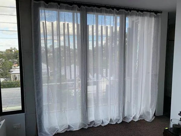 Linen curtains by Studio Curtains & Blinds, Brisbane