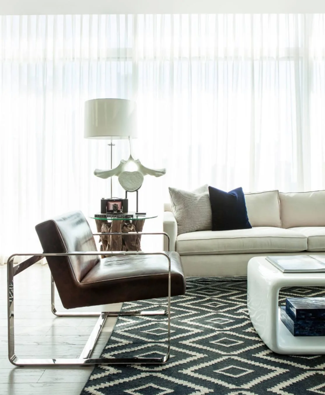 White curtains by Studio Curtains & Blinds, Brisbane